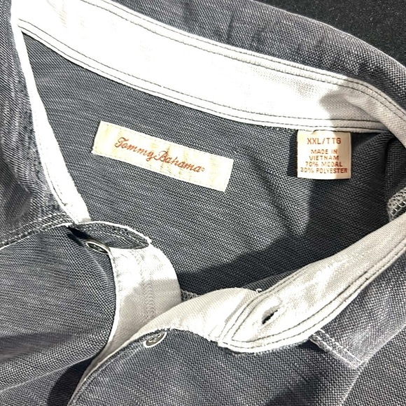 Tommy Bahama Shoreline Surf Polo Mens 2XL Short Sleeve Gray Lyocell Shirt - Picture 3 of 3